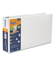 QUICKFIT D-RING VIEW BINDER, 3 RINGS, 5" CAPACITY, 11 X 8.5, WHITE
