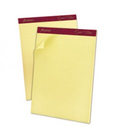 GOLD FIBRE CANARY QUADRILLE PADS, 4 SQ/IN QUADRILLE RULE, 8.5 X 11.75, CANARY, 50 SHEETS