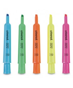 DESK HIGHLIGHTERS, CHISEL TIP, ASSORTED COLORS, DOZEN