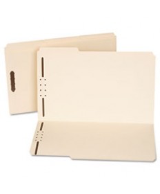 DELUXE REINFORCED TOP TAB FOLDERS WITH TWO FASTENERS, 1/3-CUT TABS, LETTER SIZE, MANILA, 50/BOX