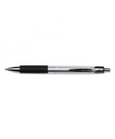 COMFORT GRIP RETRACTABLE BALLPOINT PEN, 1MM, BLACK INK, SILVER BARREL, DOZEN