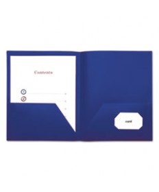 Two-Pocket Plastic Folders, 11 X 8 1/2, Navy Blue, 10/pack
