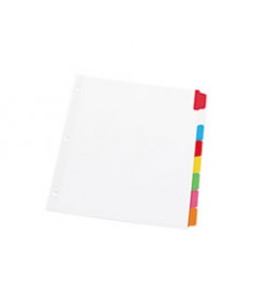 DELUXE WRITE-ON/ERASABLE TAB INDEX, 5-TAB, 11 X 8.5, WHITE, 1 SET