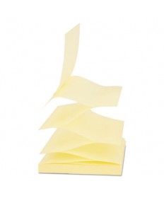 Fan-Folded Self-Stick Pop-Up Note Pads, 3" X 3", Yellow, 90-Sheet, 24/pack
