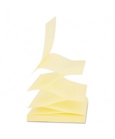 Fan-Folded Self-Stick Pop-Up Note Pads, 3" X 3", Yellow, 90-Sheet, 24/pack