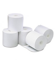 IMPACT AND INKJET PRINT BOND PAPER ROLLS, 0.5" CORE, 2.25" X 128 FT, WHITE, 100/CARTON