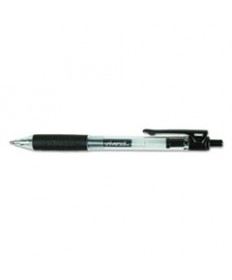 COMFORT GRIP RETRACTABLE GEL PEN, 0.7MM, BLACK INK, CLEAR/BLACK BARREL, 36/PACK