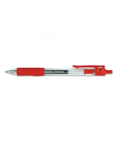 COMFORT GRIP RETRACTABLE GEL PEN, 0.7MM, RED INK, TRANSLUCENT RED BARREL, DOZEN