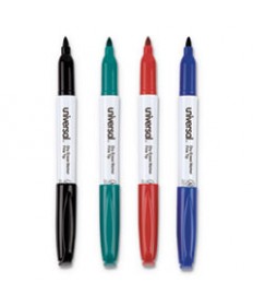 PEN STYLE DRY ERASE MARKER, FINE BULLET TIP, ASSORTED COLORS, 4/SET