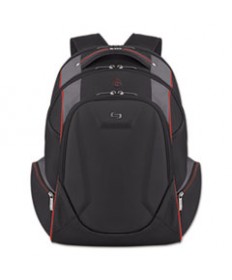 Launch Laptop Backpack, 17.3", 12 1/2 X 8 X 19 1/2, Black/gray/red