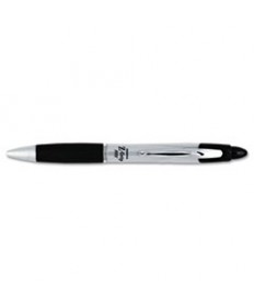 Z-GRIP MAX RETRACTABLE BALLPOINT PEN, 1MM, BLACK INK, SILVER BARREL, DOZEN