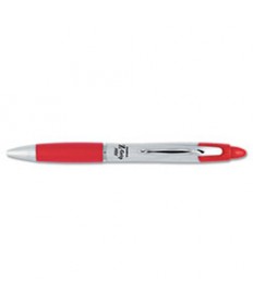 Z-GRIP MAX RETRACTABLE BALLPOINT PEN, MEDIUM 1MM, RED INK, SILVER BARREL, DOZEN