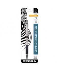 G-301 RETRACTABLE GEL PEN, MEDIUM 0.7 MM, BLACK INK, STAINLESS STEEL/BLACK BARREL