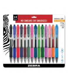 SARASA DRY GEL X20 RETRACTABLE GEL PEN, MEDIUM 0.7MM, ASSORTED INK/BARREL, 14/PACK