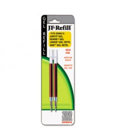 JF REFILL FOR JIMNIE, SARASA, SARASA, ECOSARASA, ORBITZ, Z-GRIP, Z-GRIP AND GR8 GEL ROLLER BALL PENS, MEDIUM, RED, 2/PACK