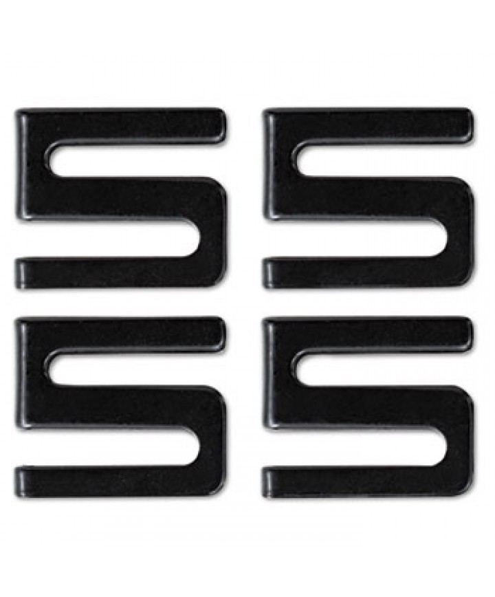 Wire Shelving S Hooks, Metal, Black, 4 Hooks/pack