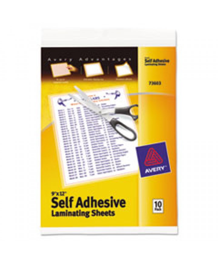 CLEAR SELFADHESIVE LAMINATING SHEETS, 3 MIL, 9" X 12", MATTE CLEAR, 10