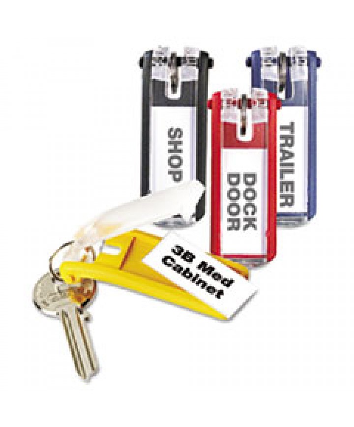 Key Tags For Locking Key Plastic, 1 1/8 X 2 3/4, Assorted, 24