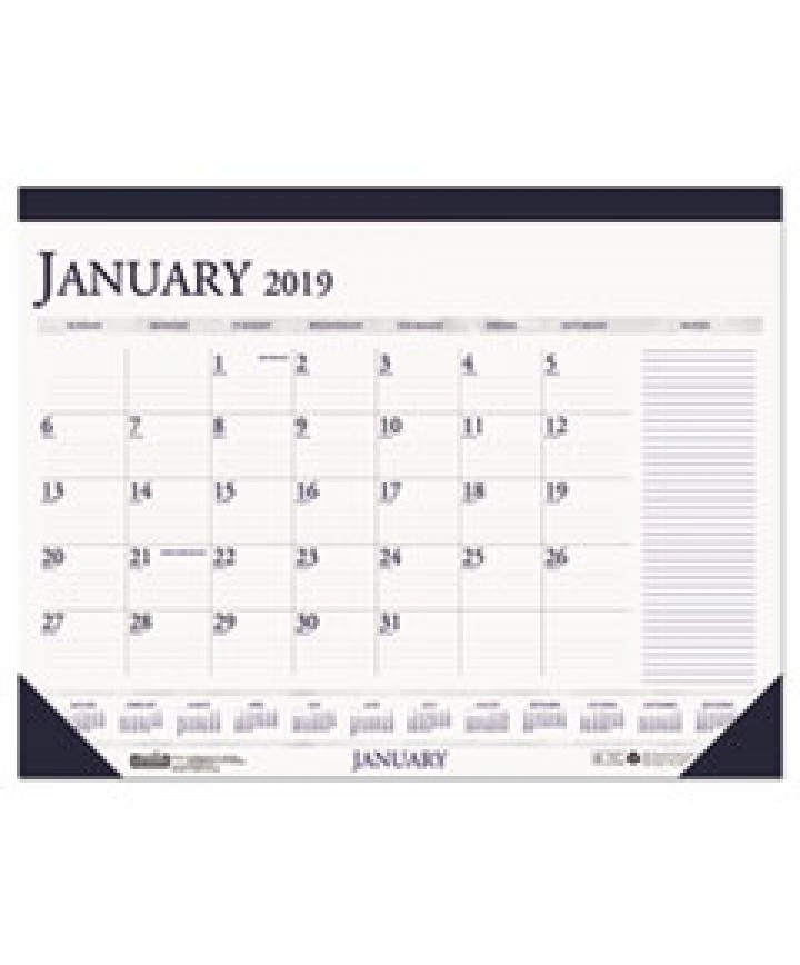 RECYCLED TWO-COLOR MONTHLY DESK CALENDAR WITH LARGE NOTES SECTION, 18.5 ...