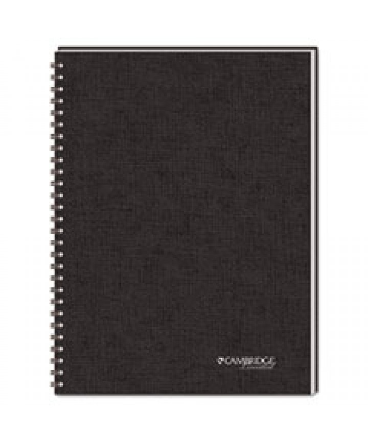 WIREBOUND BUSINESS NOTEBOOK, WIDE/LEGAL RULE, BLACK COVER, 8 X 5, 80 SHEETS