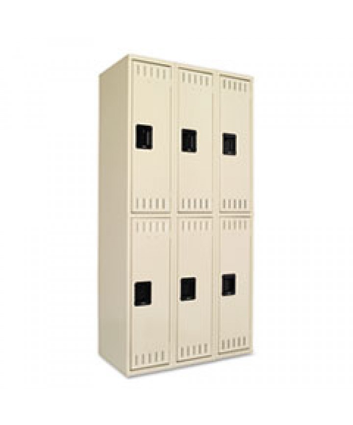 Double Tier Locker, Single Stack, 12w X 18d X 72h, Medium Gray
